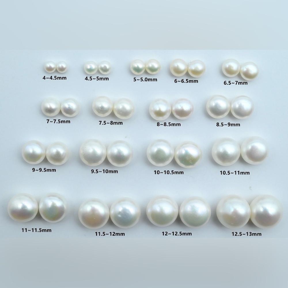 SOLD - NWT Pearl Earrings, 14k gold backing 9-10mm